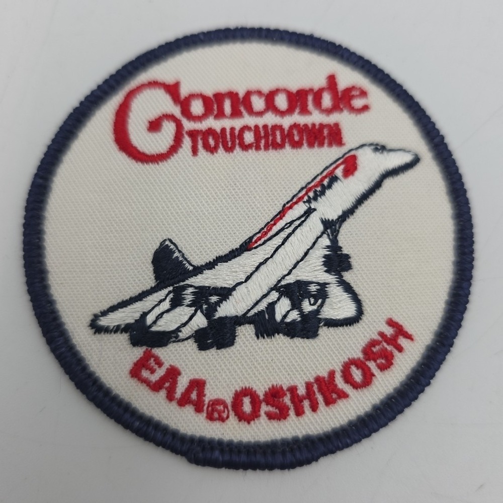Vintage 1980s Concorde Touchdown EAA Oshkosh WI Aviation 3" Patch